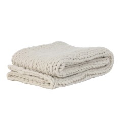 HEAVY KNITTED BLANKET CREAM 